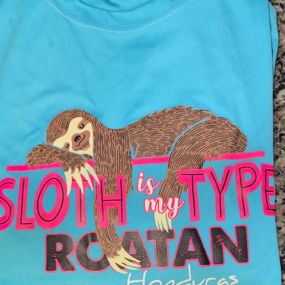 Blue Sloth Graphic Long Sleeve Tee - Picture 1 of 4